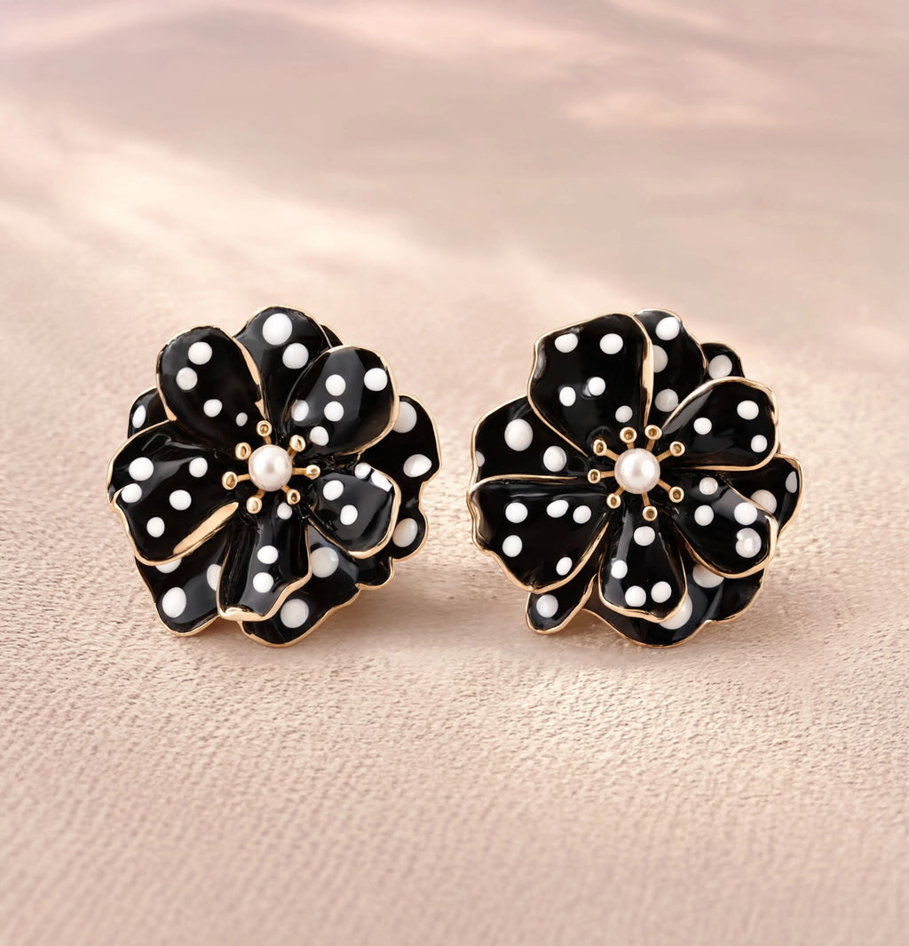 Polka Noir Studs