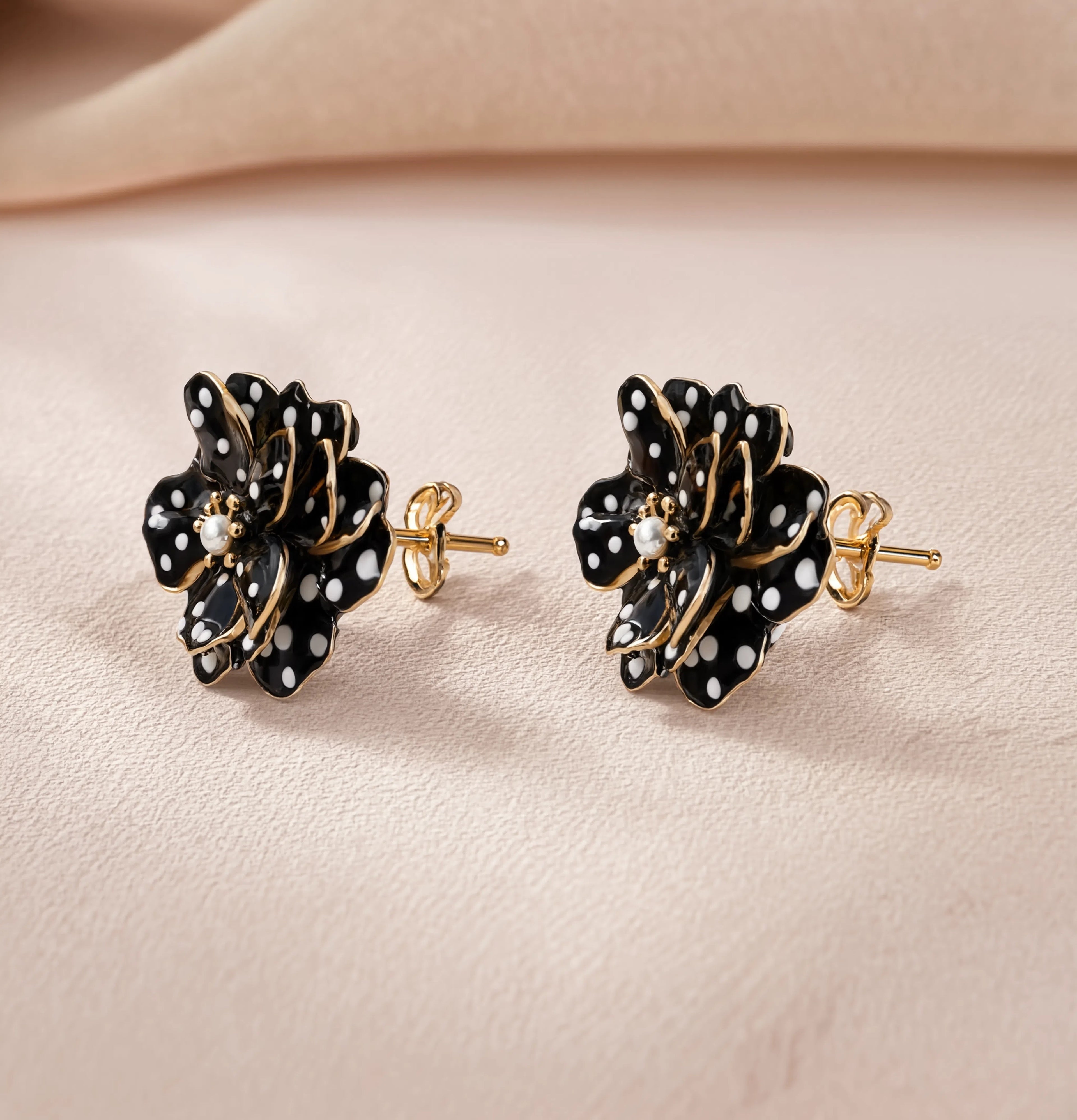 Polka Noir Studs