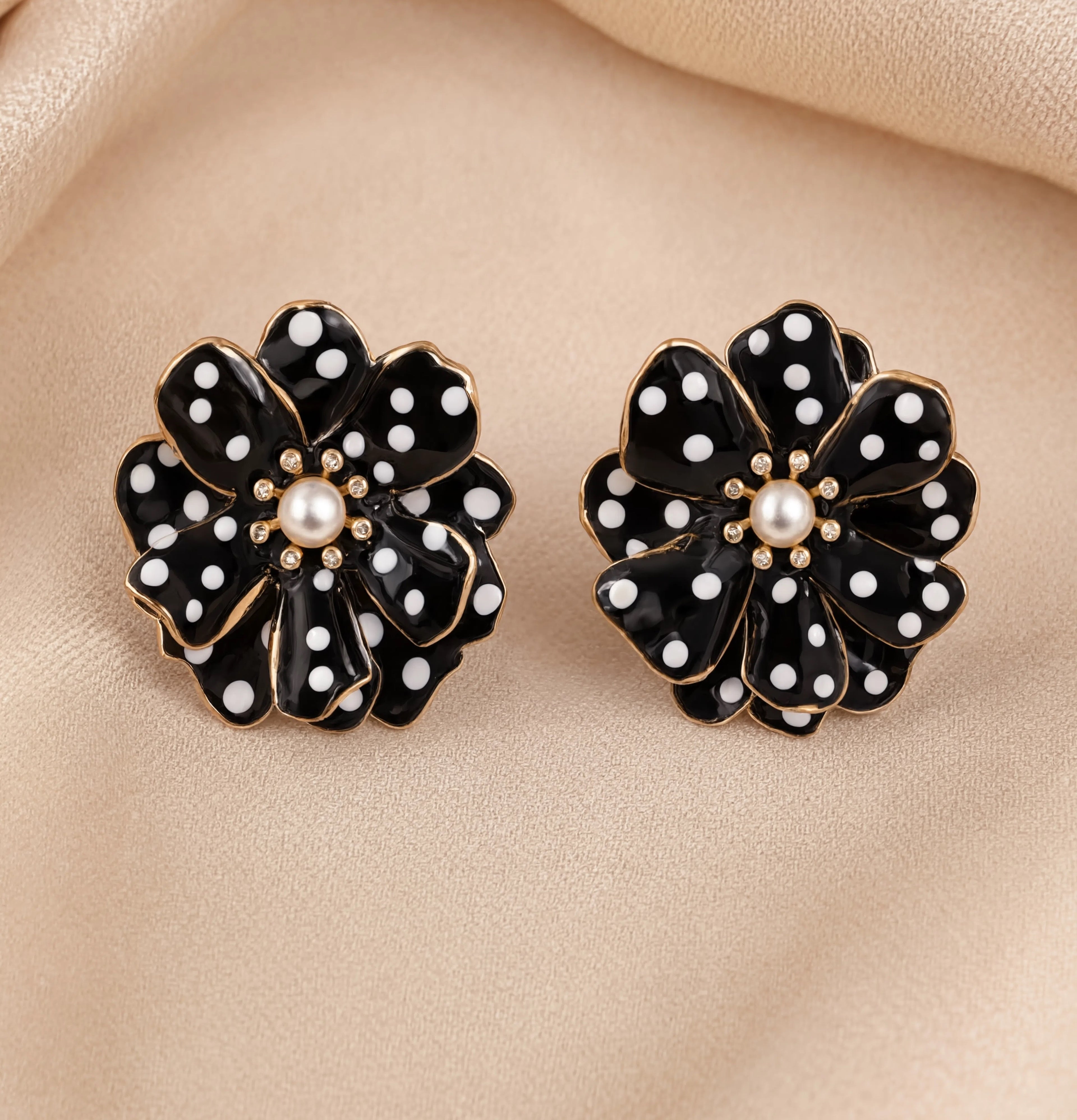 Polka Noir Studs