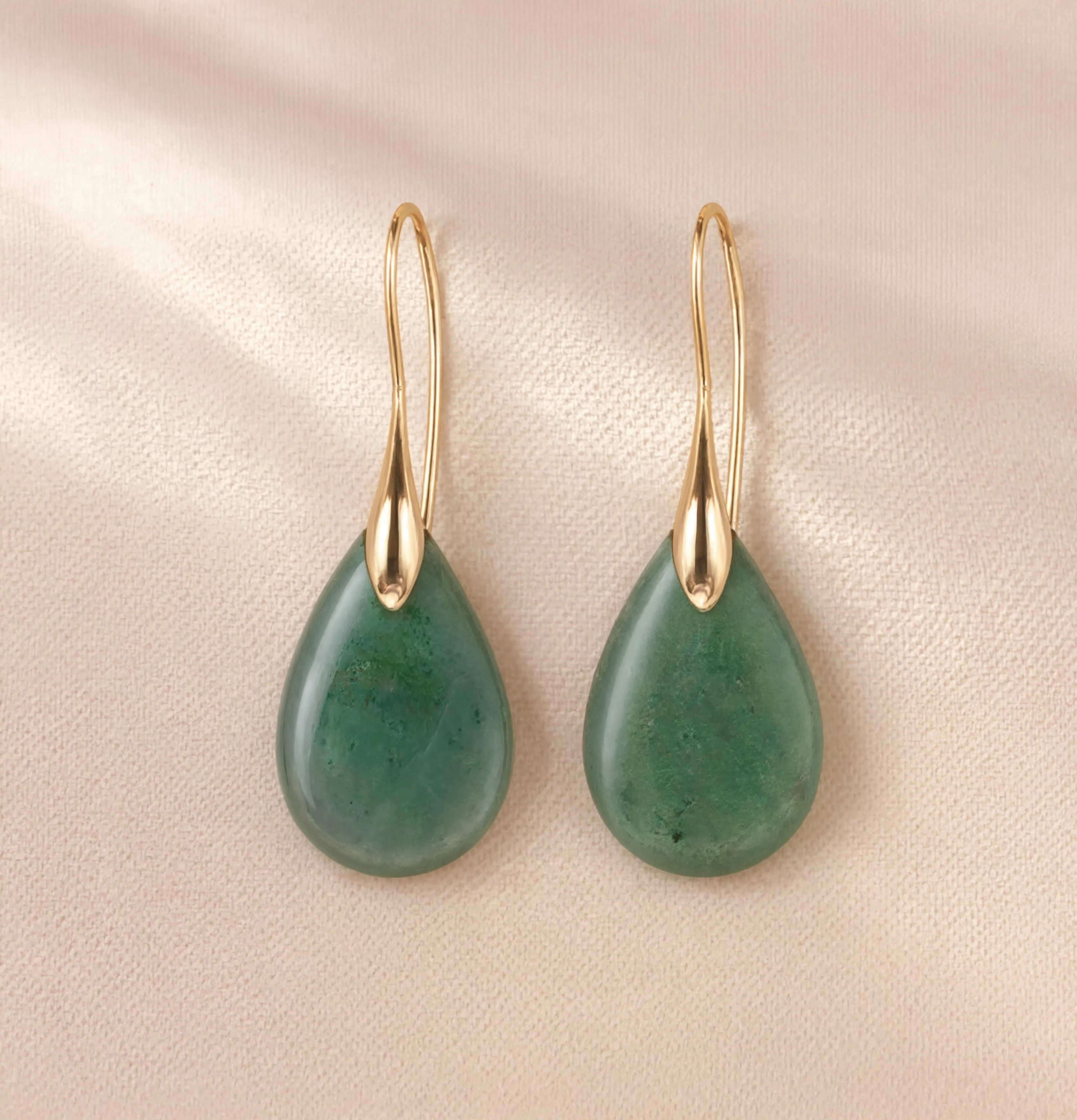 Jade Tear Drops Earrings