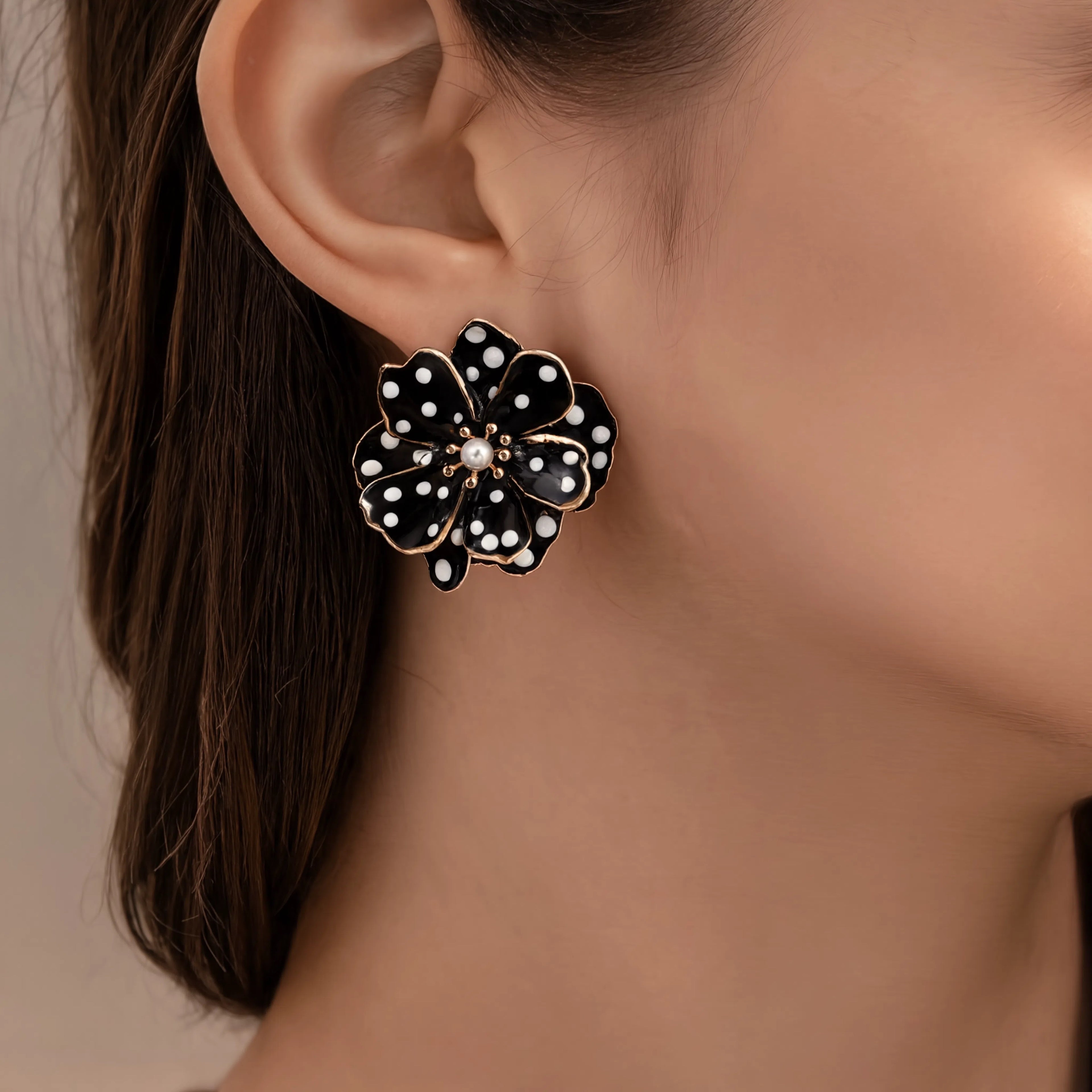 Polka Noir Studs